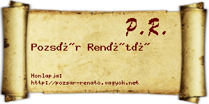 Pozsár Renátó névjegykártya