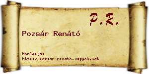 Pozsár Renátó névjegykártya